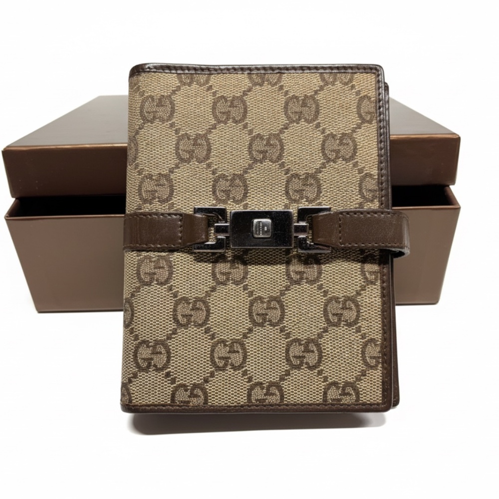 ❌❌SOLD❌❌ GUCCI GG Canvas Jackie Agenda Wallet - Picture 2 of 3